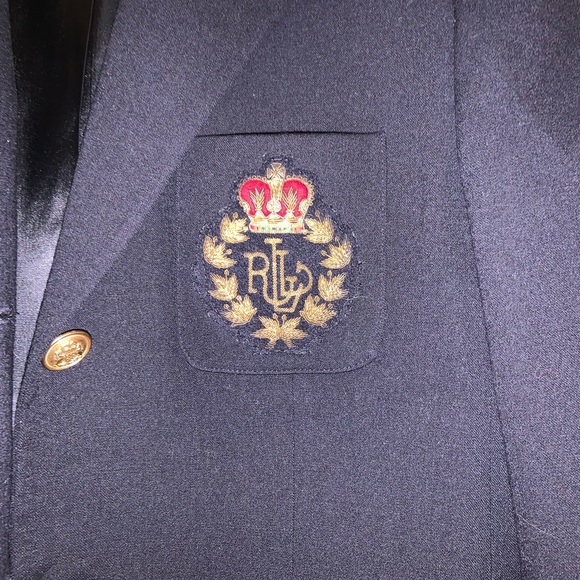 Ralph Lauren 100% Pure New Wool Blazer Navy Blue - Picture 2 of 8